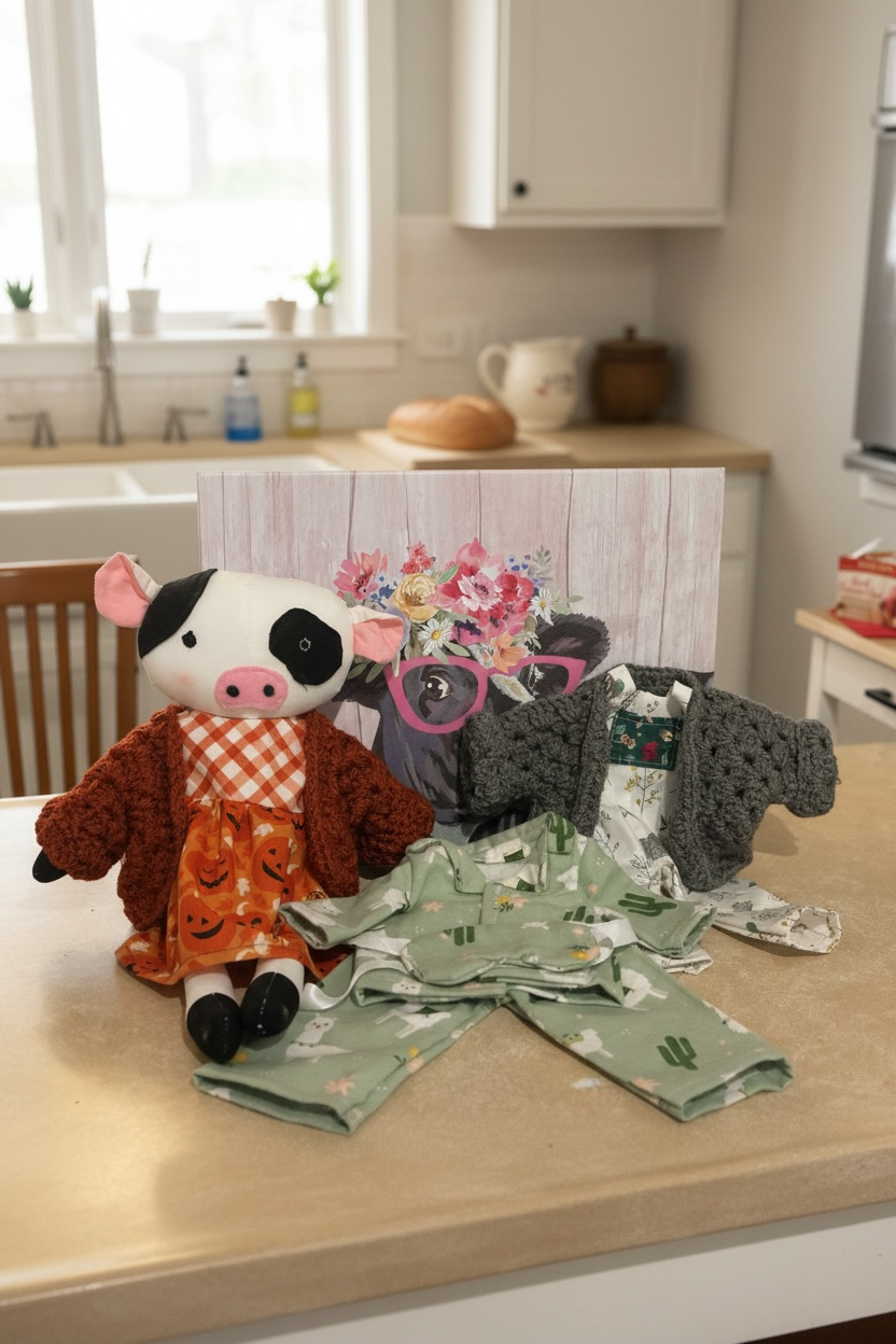 Hand Sewn Cow Doll